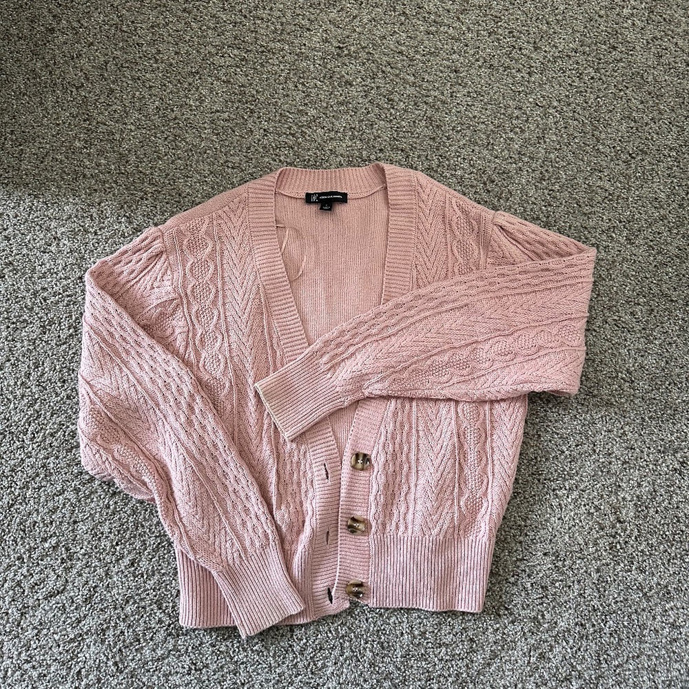 INC international concert pink cardigan sweater Large